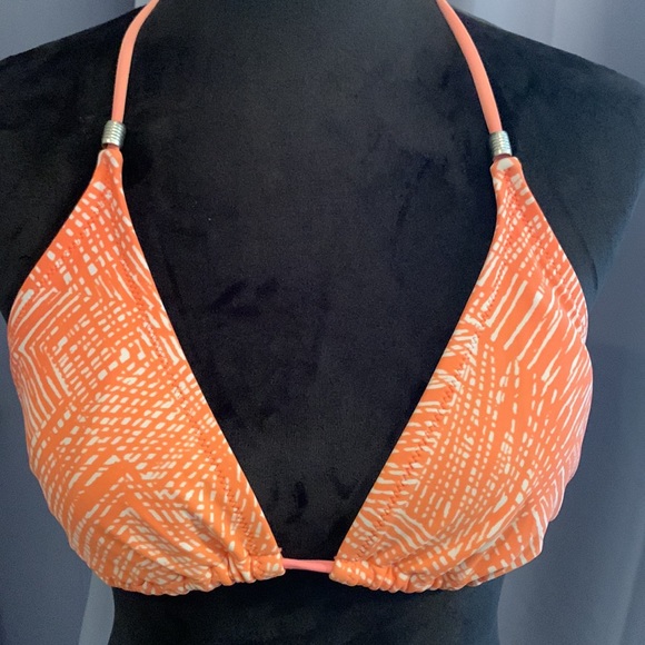 CONVERSE bikini top fully lined w/padded bra. Light tangerine. Medium - Picture 2 of 7